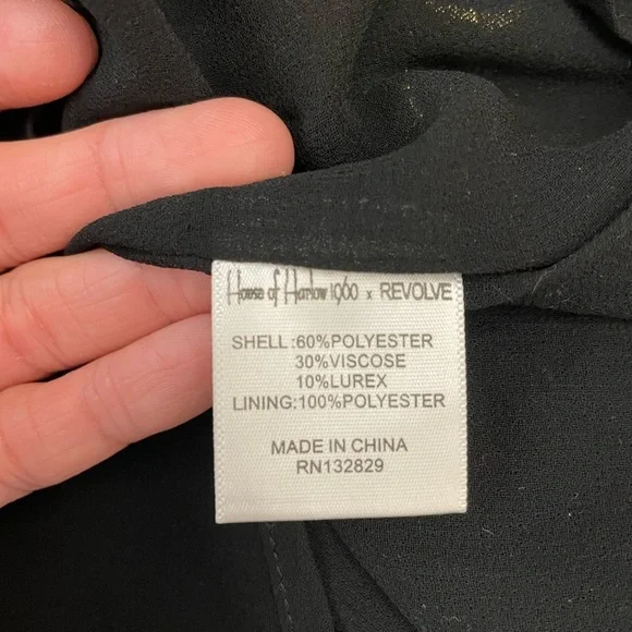 House of Harlow 1960 x REVOLVE  Cruz Dress Noir Polka Dot Metallic XS - Picture 11 of 13